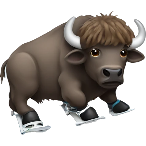 Snowboarding buffalo  emoji