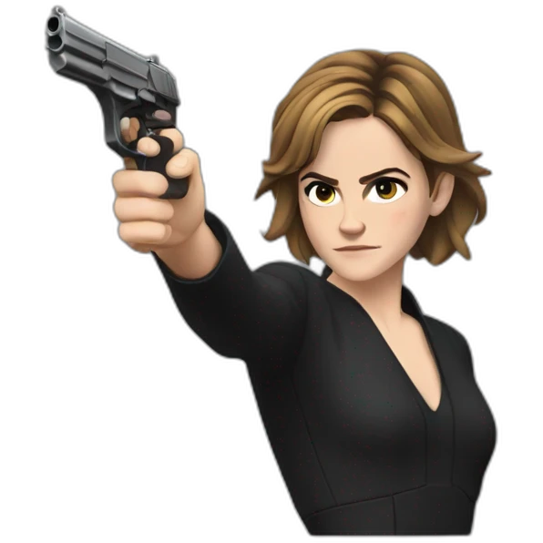 Emma Watson use a pistol emoji