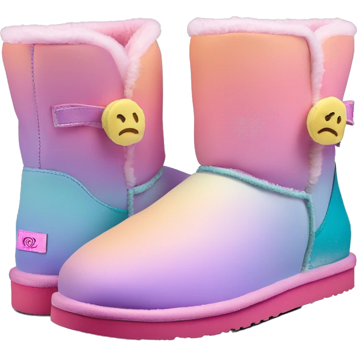 Pastel gradient hue platform short uggs emoji