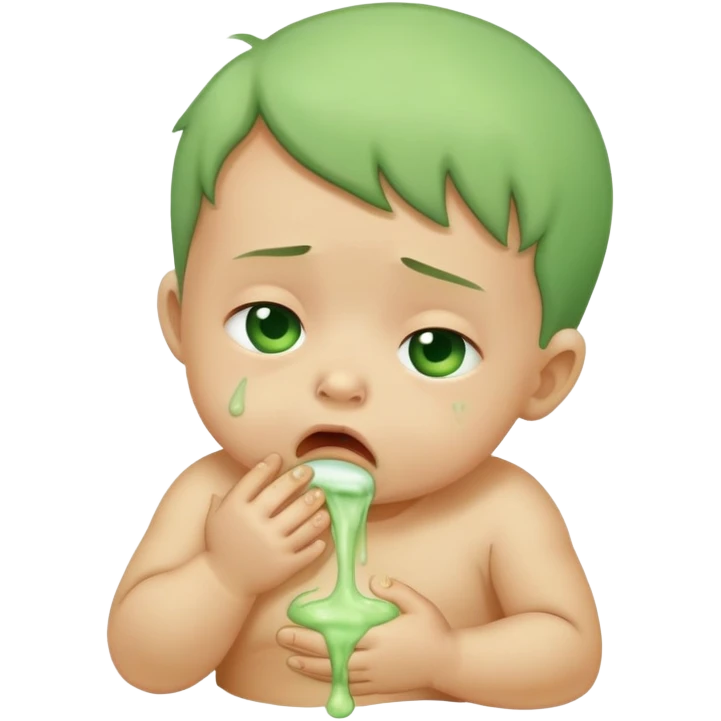 bebe vomitando verde emoji