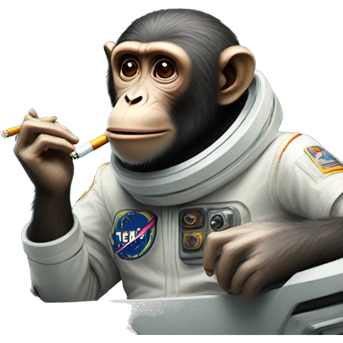 monkey smoking  on a space ship emoji