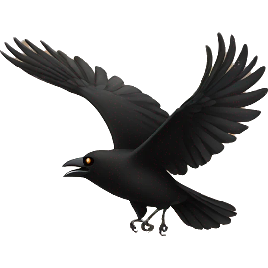 Crow flying in front of the sun emoji