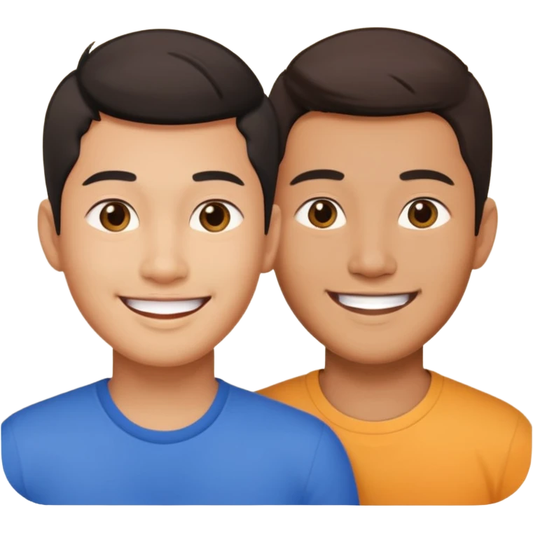 asian gay couple smiling emoji