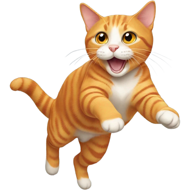 Orange cat jumping  emoji