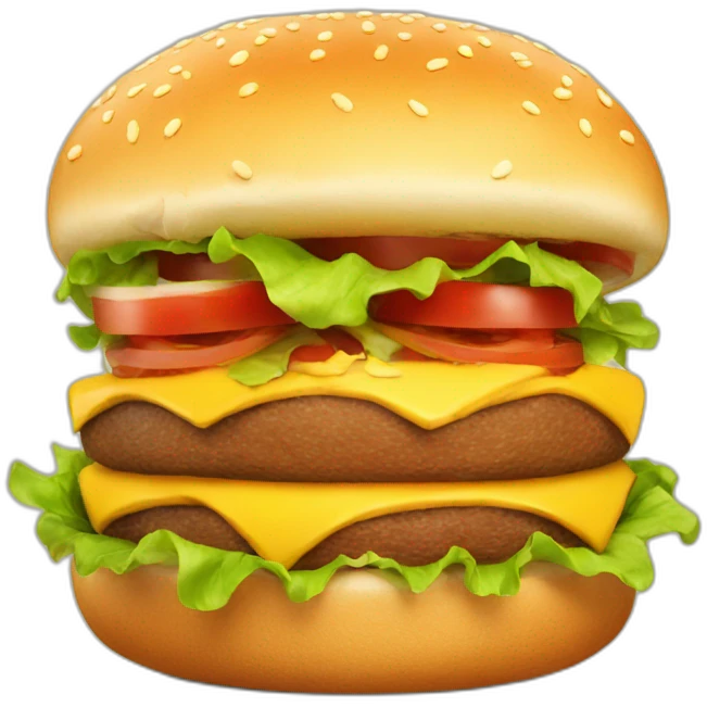 Burger with face emoji