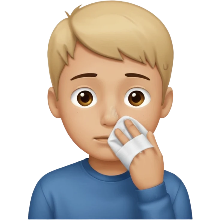 boy covering his nose due to bad smell emoji