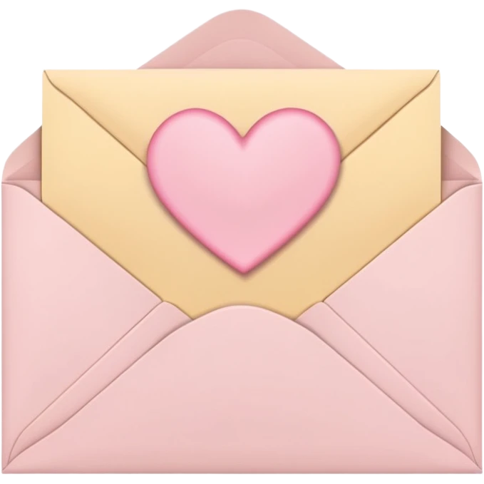 envelope with a heart seal in soft pink, beige and yellow pastel colors emoji