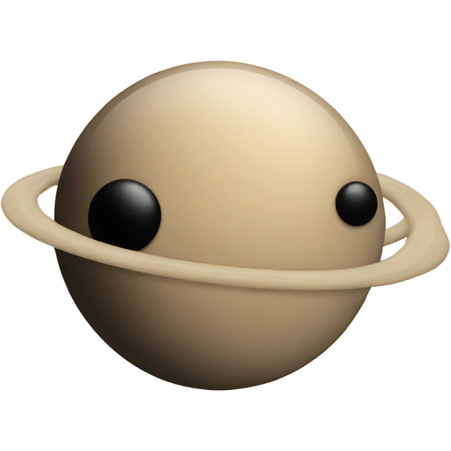 space planet beige with black emoji