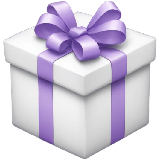 White gift with a lilac ribbon emoji