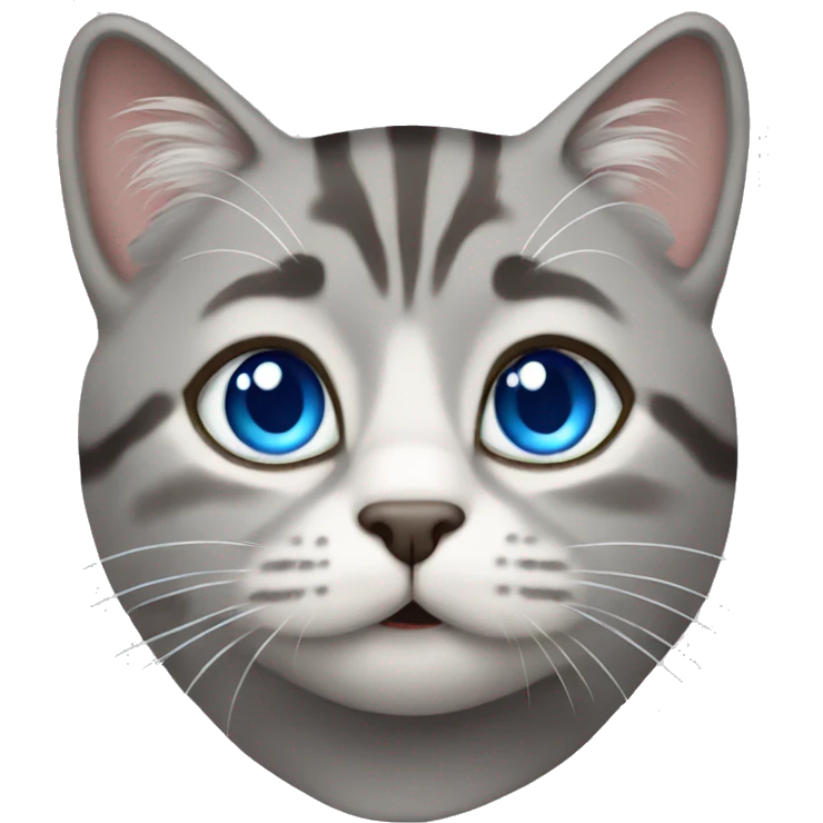 Grey tabby cat blue eyes emoji