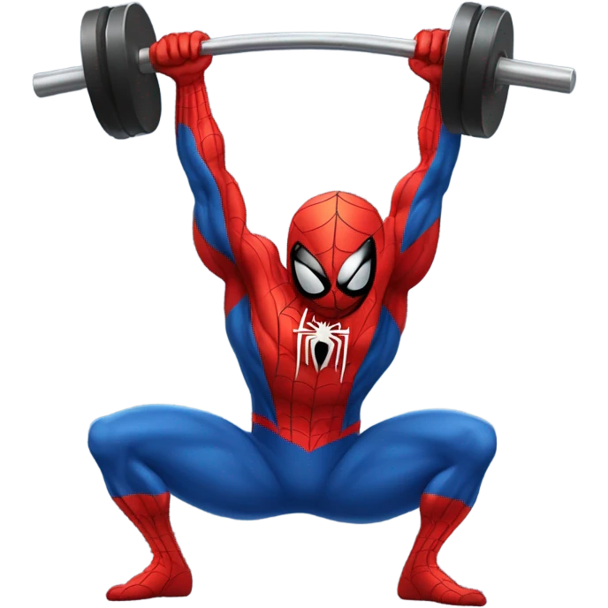 Spiderman lifting weights  emoji