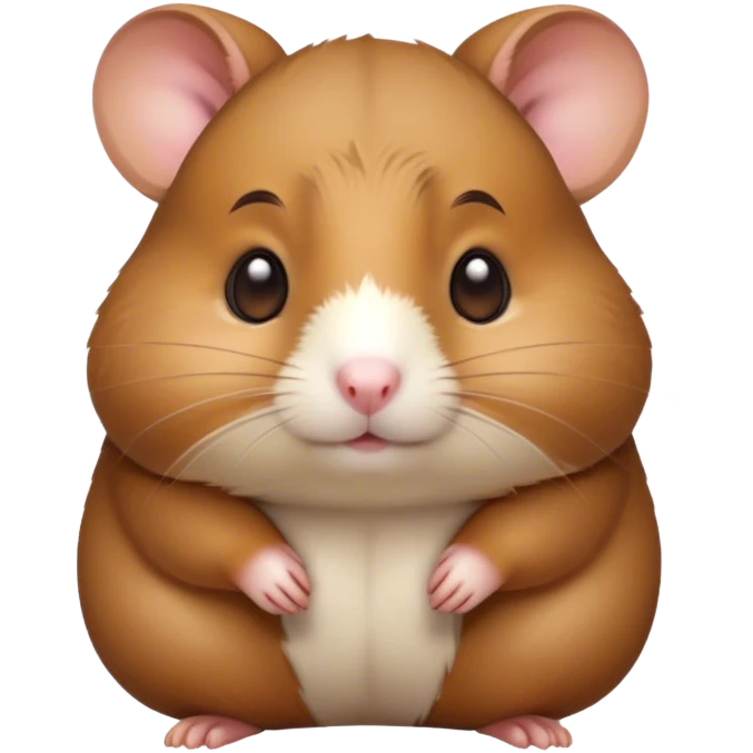Cinematic Noble Brown Hamster Portrait Emoji, Poised and regal, with a tiny, compact build and a smooth, well-kept rich brown fur, deep-set soulful dark eyes, Simplified yet sharp and sophisticated features, highly detailed, glowing with a soft, dignified glow, high shine, intelligent and energetic, stylized with an air of miniature majesty, focused and attentive, soft glowing outline, capturing the essence of a watchful and confident rodent, so majestic it feels as though it could scurry out of the screen with effortless authority! emoji