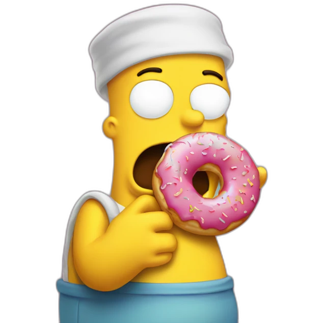Homer mange un donuts emoji
