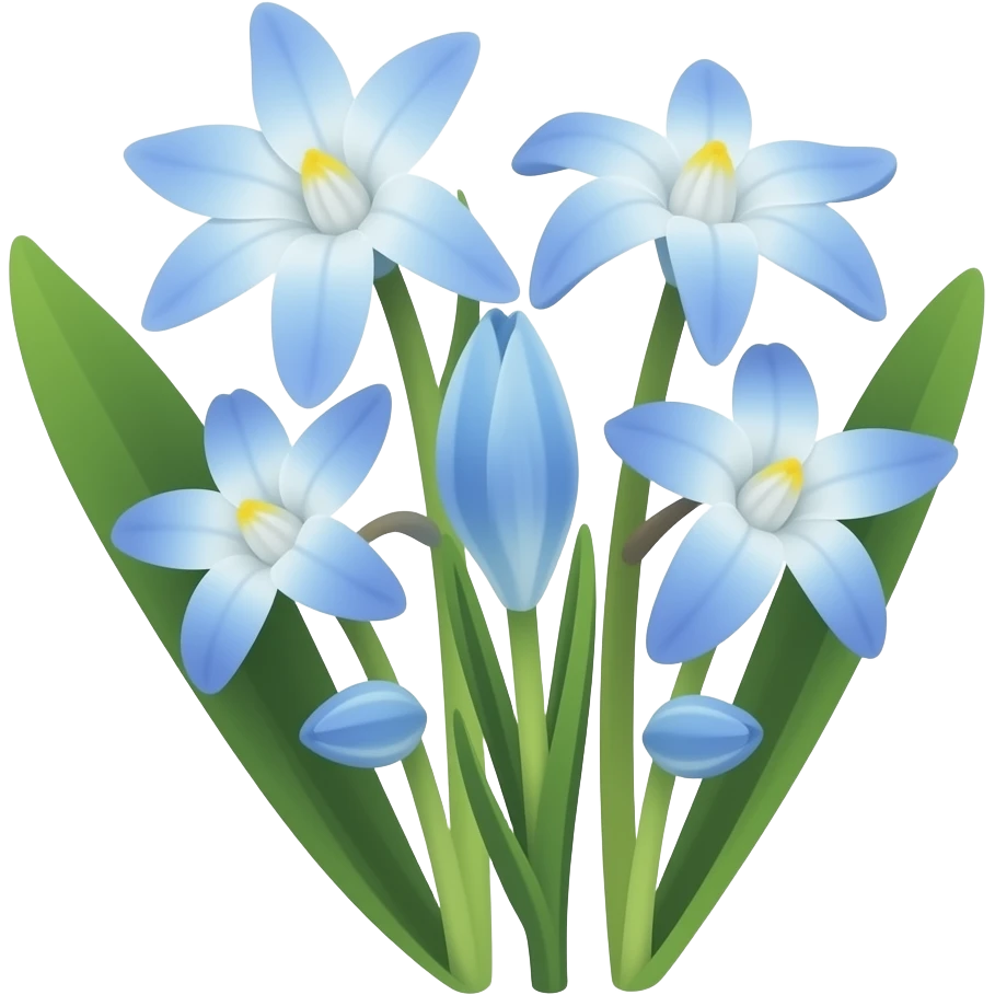 Scilla flowers transparent background emoji