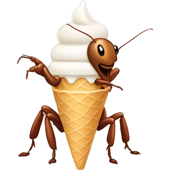 cockroach eating a ice cream emoji