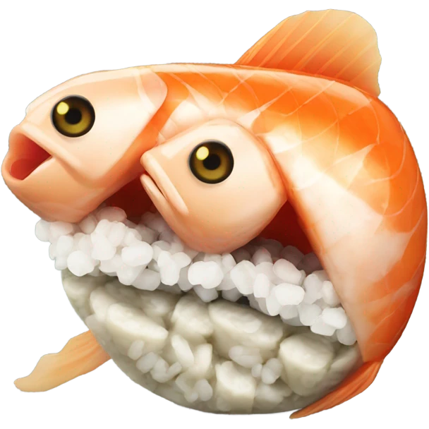 Fish eating sushi emoji