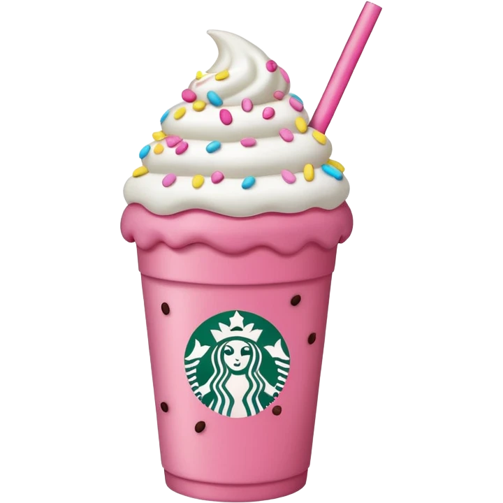 starbucks strawberry acai lemonade refresher and a birthday cake pop emoji