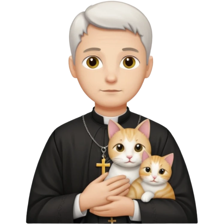 Священник с котом emoji