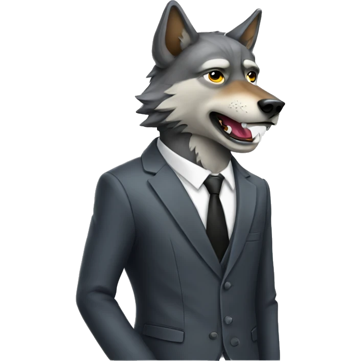 Wolf wearing a suit emoji