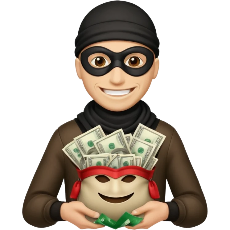 Robber holding a bag of money emoji