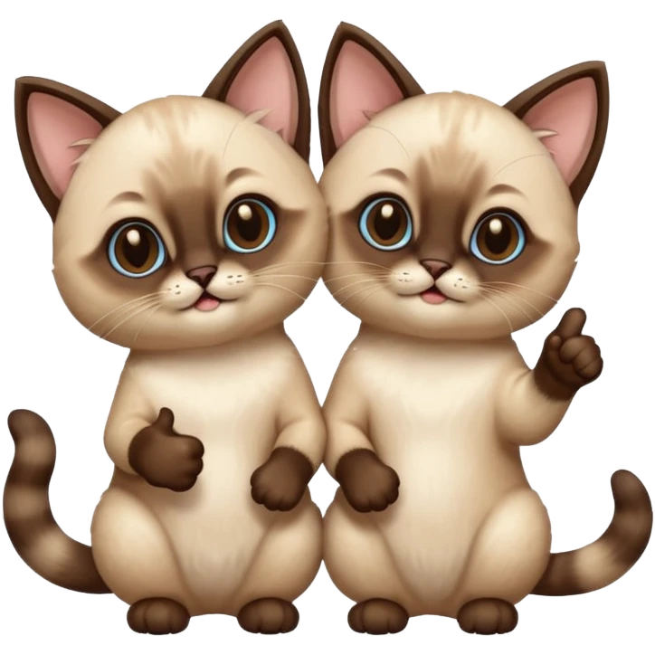 siamese kittens giving thumbs up emoji