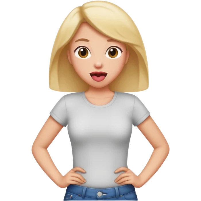 person emoji with tongue out, hands on hips, sassy playful expression emoji