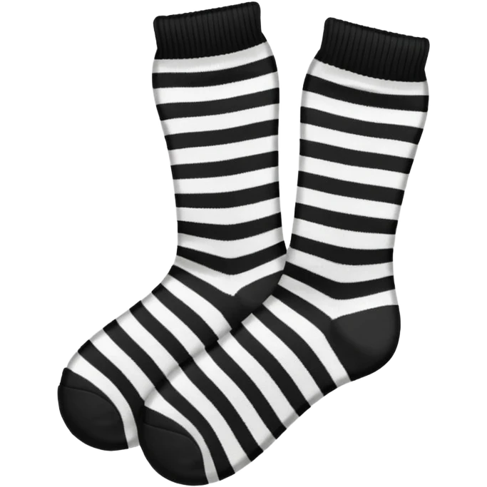 black and white striped soscks  emoji
