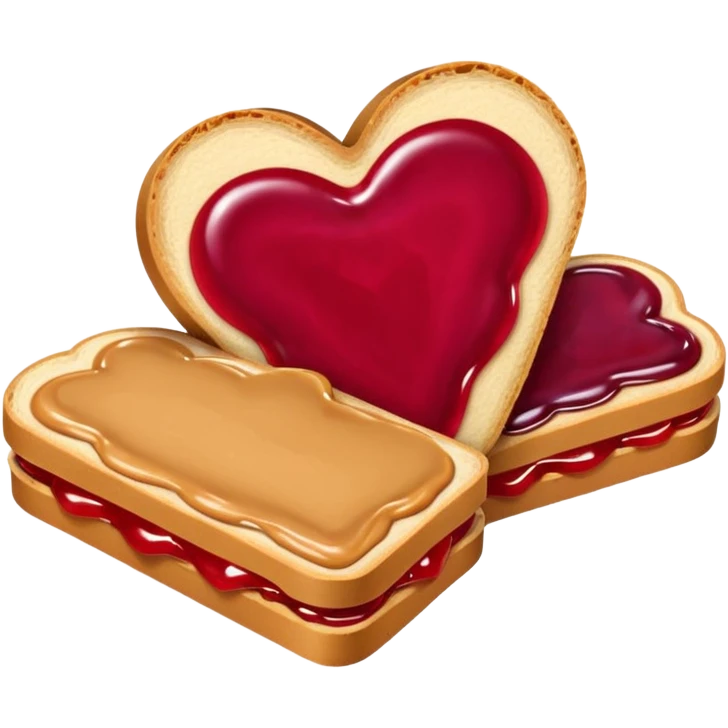 peanut butter and jelly, and between them a heart emoji
