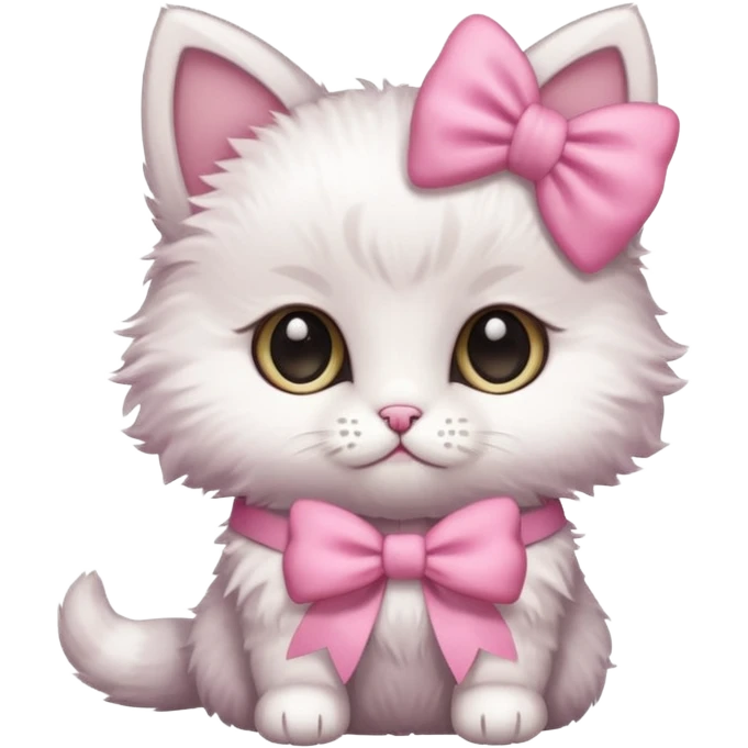 Baby cat have🎀and like pinterest drawing soft and cutie emoji