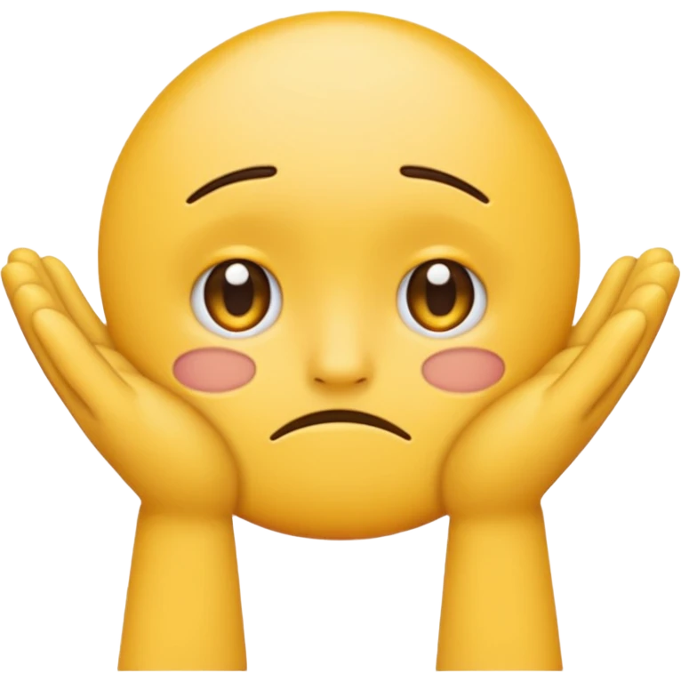 sad dissapointed emoji with hands emoji