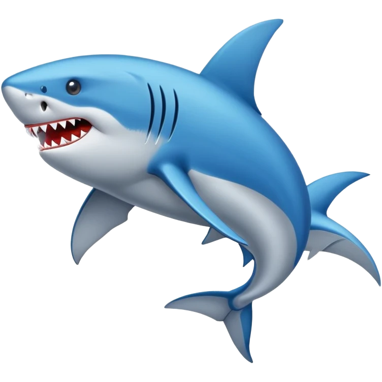 Un tiburón con zapatos azules emoji