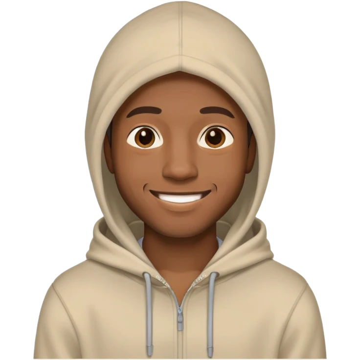 black man wearing hoodie emoji
