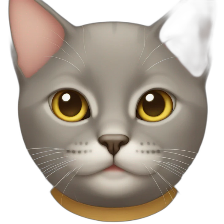 Bald cat without ears emoji