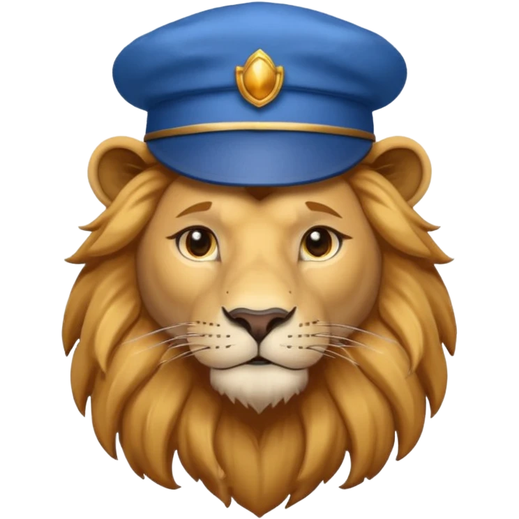 lion with blue hat and shirt emoji