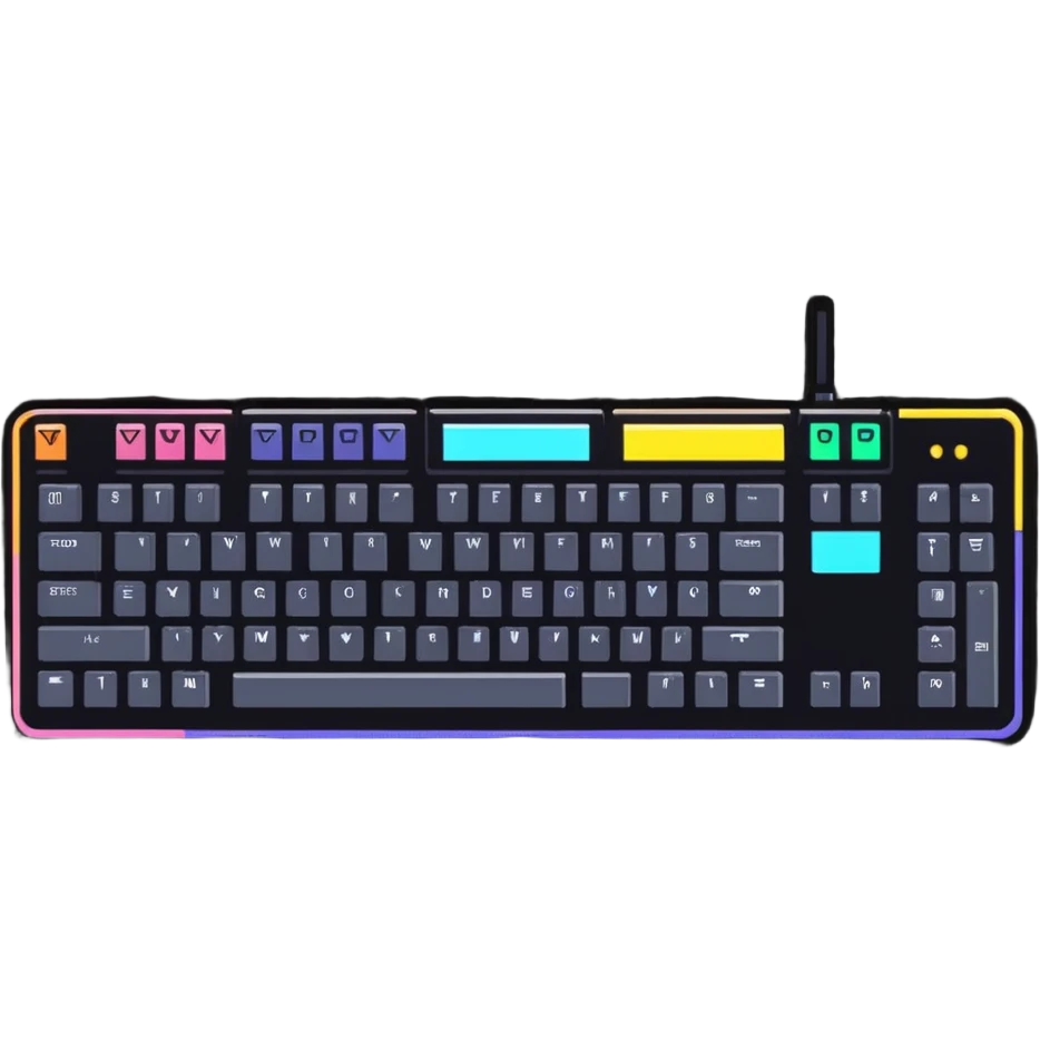 gaming keyboard with glowing lights server logo emoji