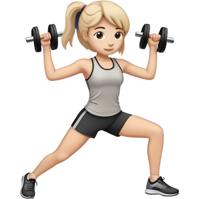 Make a emoji of a girl working out in simple black lines emoji