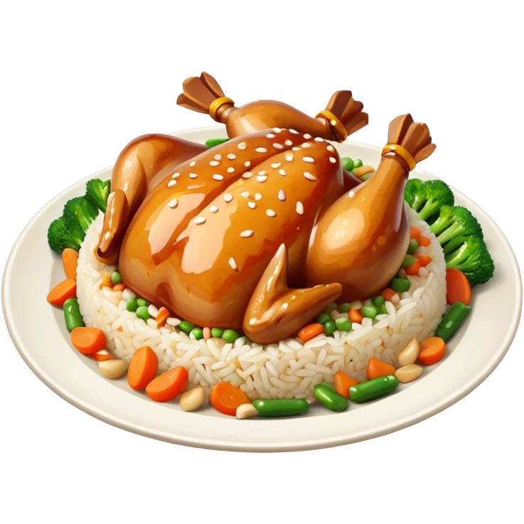 Teriyaki chicken and fried rice emoji