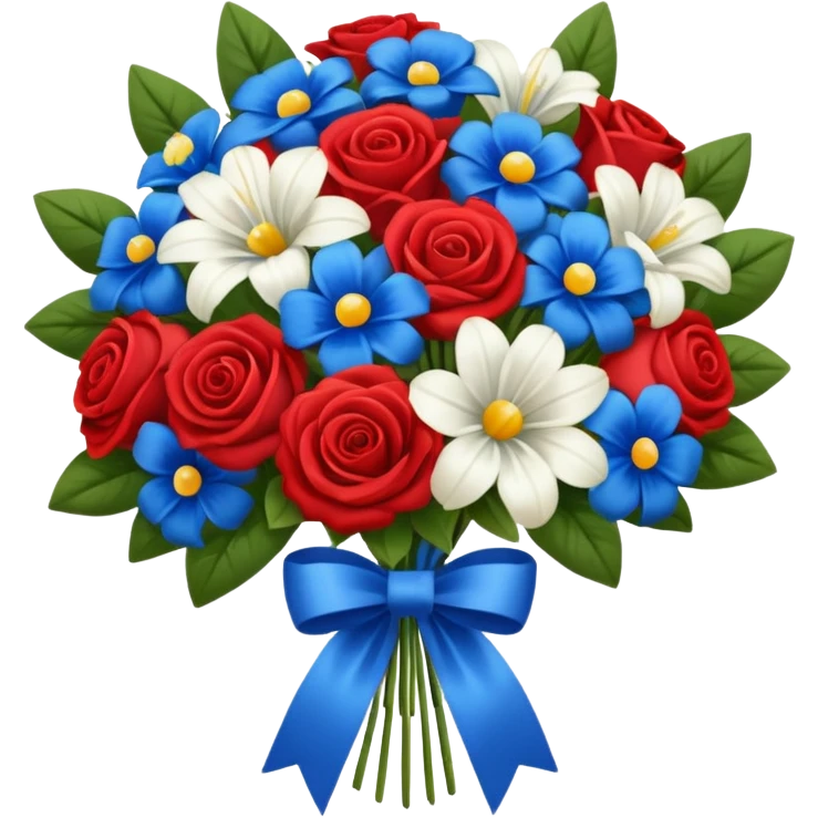 Red, white, and blue bouquet  emoji