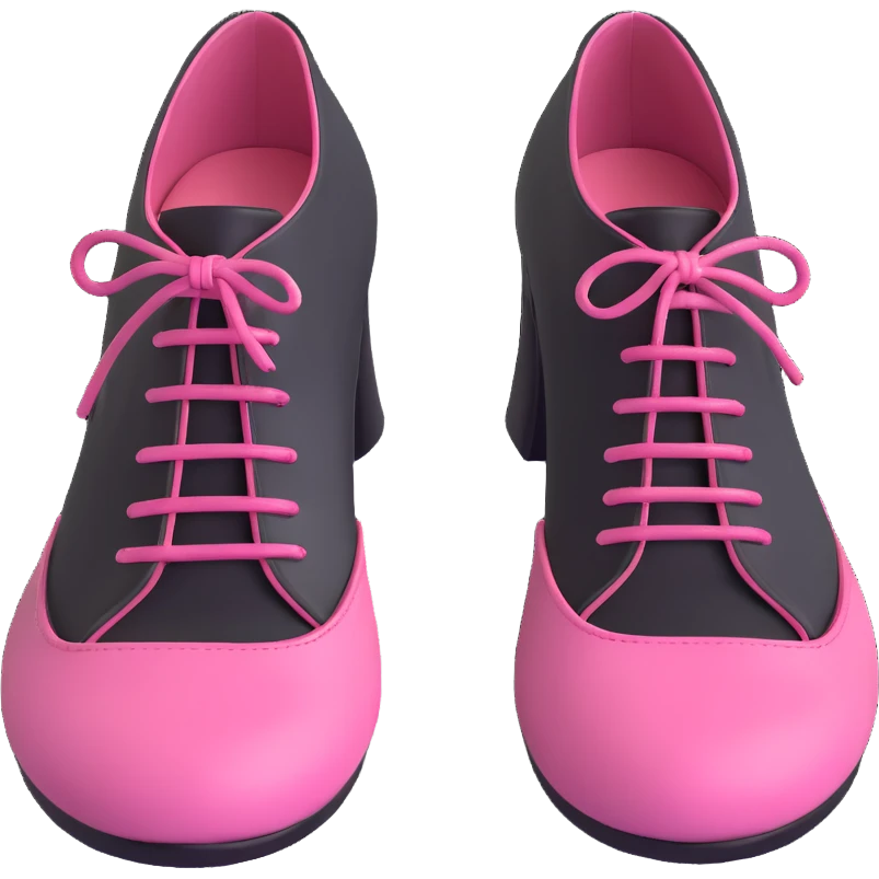 BLACKPINK-inspired gothic shoes, no hearts, black and pink, cute and emoji