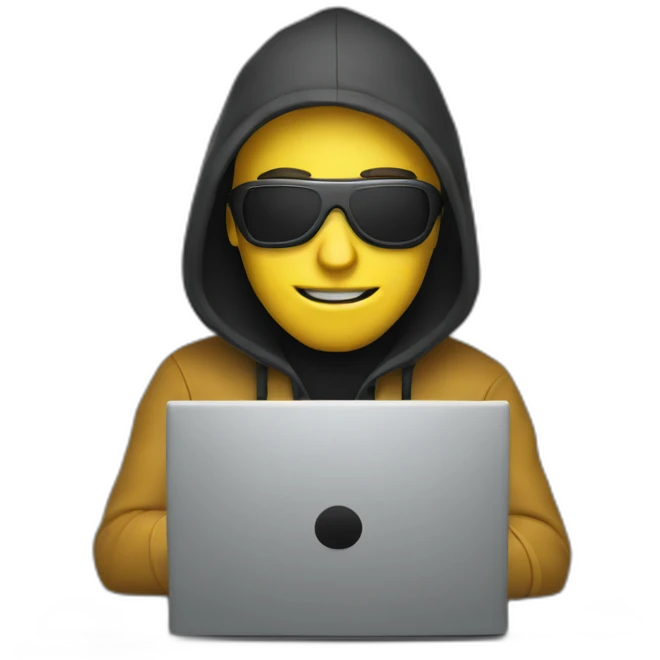 hacker-on-his-computer emoji