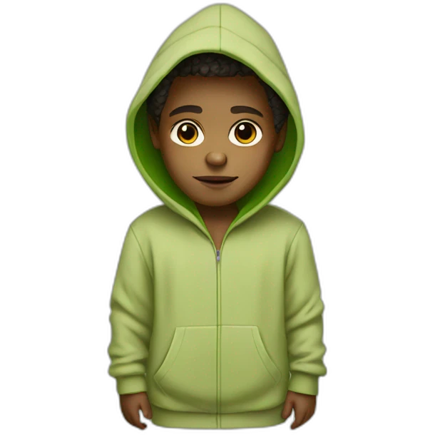 Boy in yoda hoodie emoji
