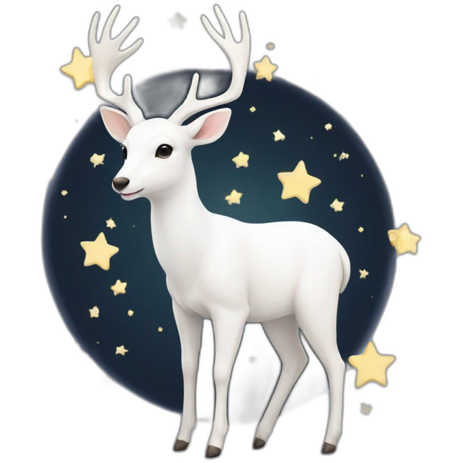 white deer with stars emoji