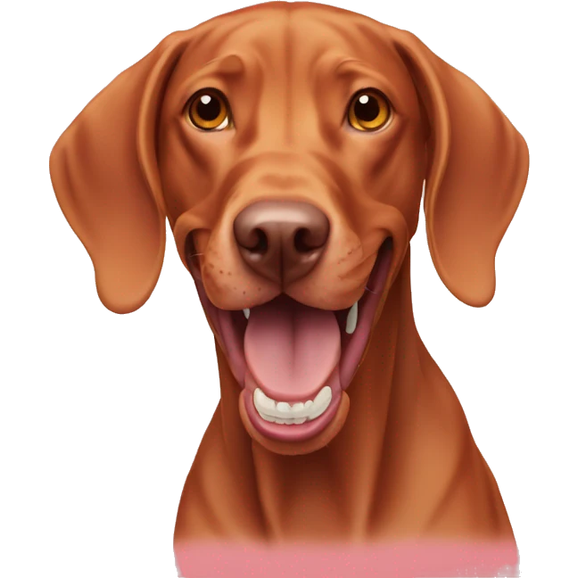 Vizsla showing teeth emoji