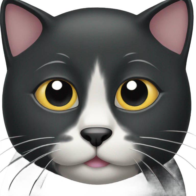 Black cat with white chin emoji