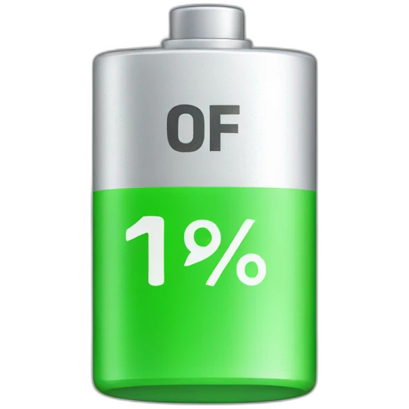 1% battery  emoji