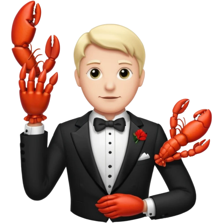 Alfred the butler from batman with lobster claws emoji