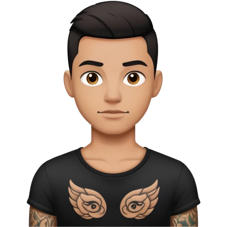 tattoo, black shirt emoji
