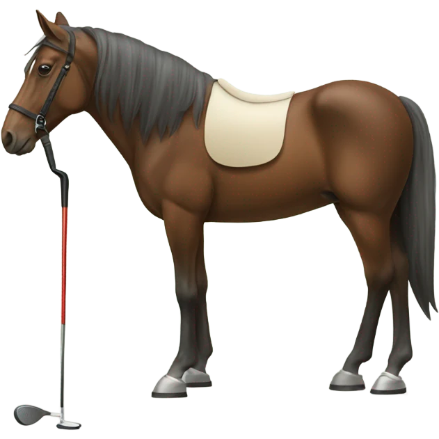 Horse with a golf club emoji