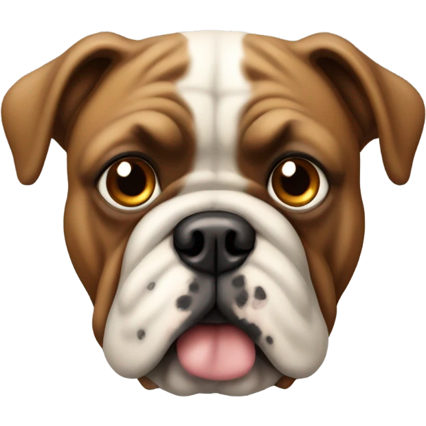 Old English bull dog with brown fur and black snout, no white emoji