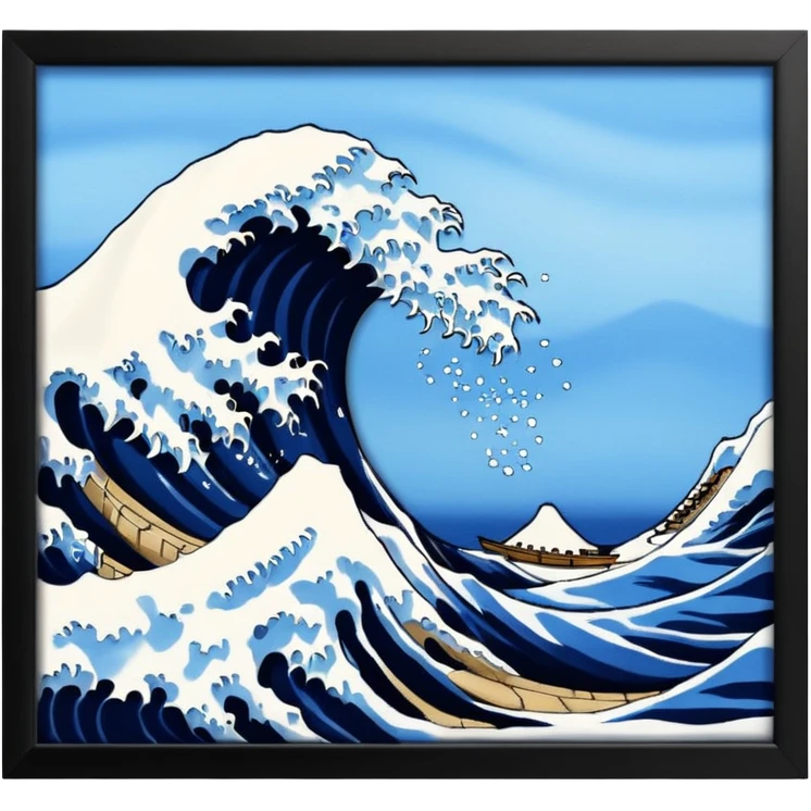 The Great Wave off Kanagawa in painting frame
















 emoji